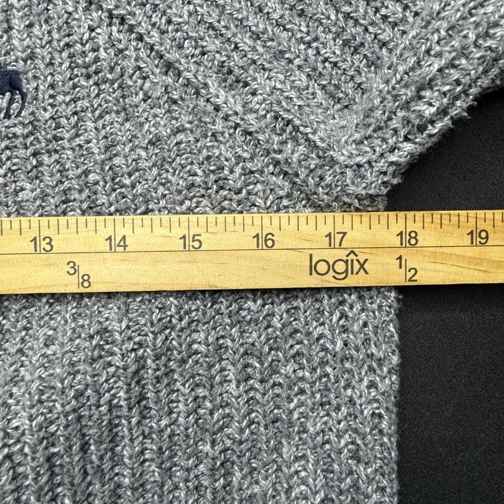 Abercrombie and Fitch Knit Crop Sweater Womens S Gray Long Sleeve Preppy Y2K - Picture 8 of 9